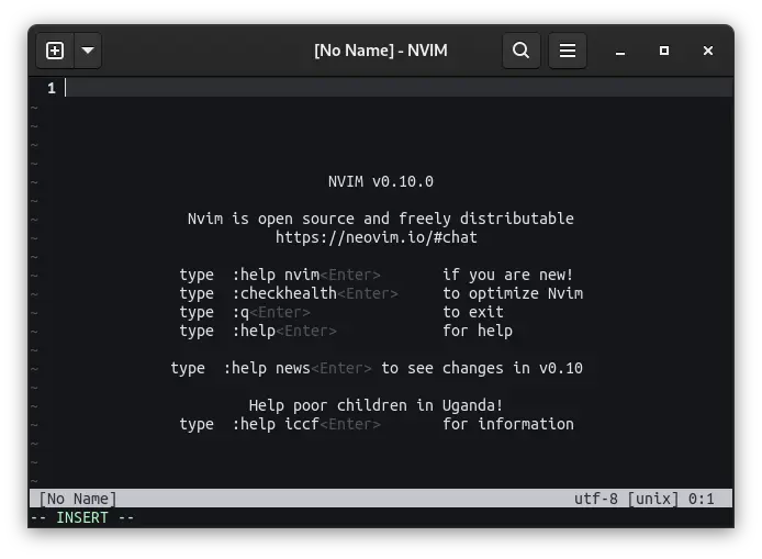 nvim with a simple statusline